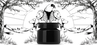 argentum apothecary face cream la potion infinie violet glass jar closed with black and white illustration ethos=