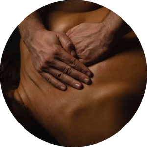 Hands giving a back massage